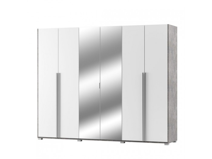 Шесткрилен гардероб с огледало АЛЕКСА 6Д